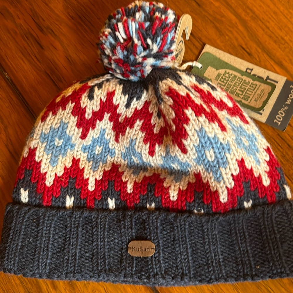 KuSan London Wool Knit Hat with Pom